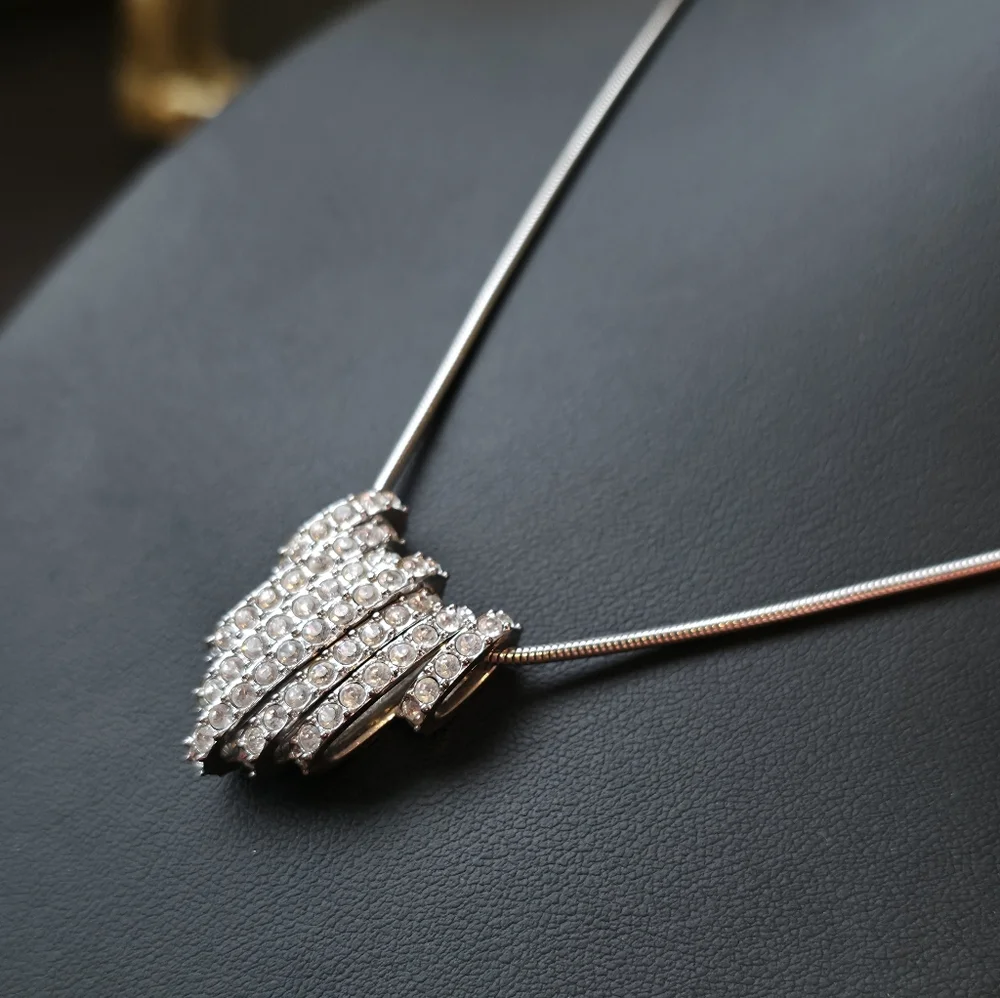 Swarovski Silver Plated Crystal Dance Necklace - Picture 1 of 4